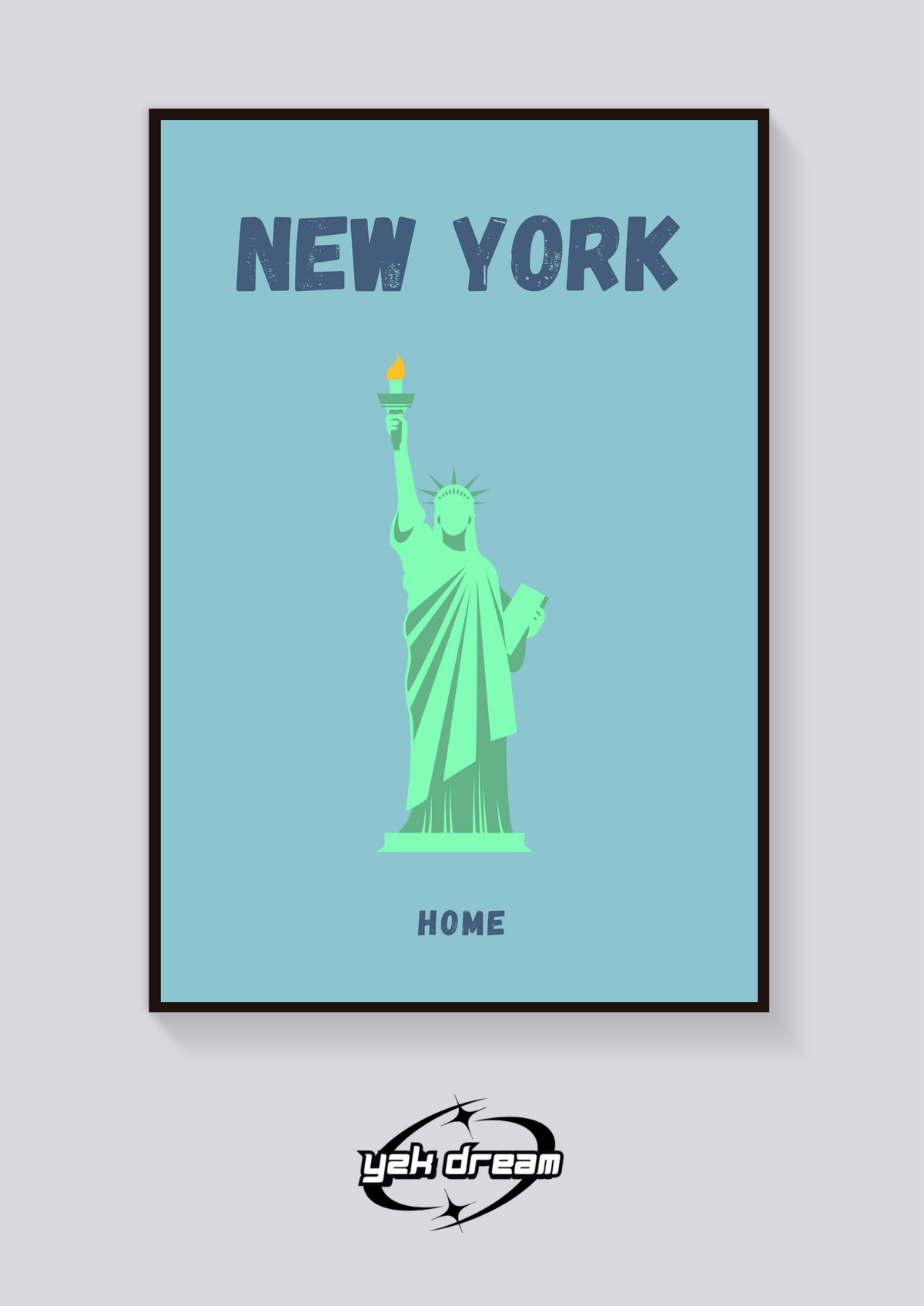 Preppy New York Statue of Liberty Poster — vista posteriore