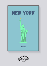 Preppy New York Statue of Liberty Poster — vista posteriore