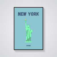 Preppy New York Statue of Liberty Poster — vista frontale