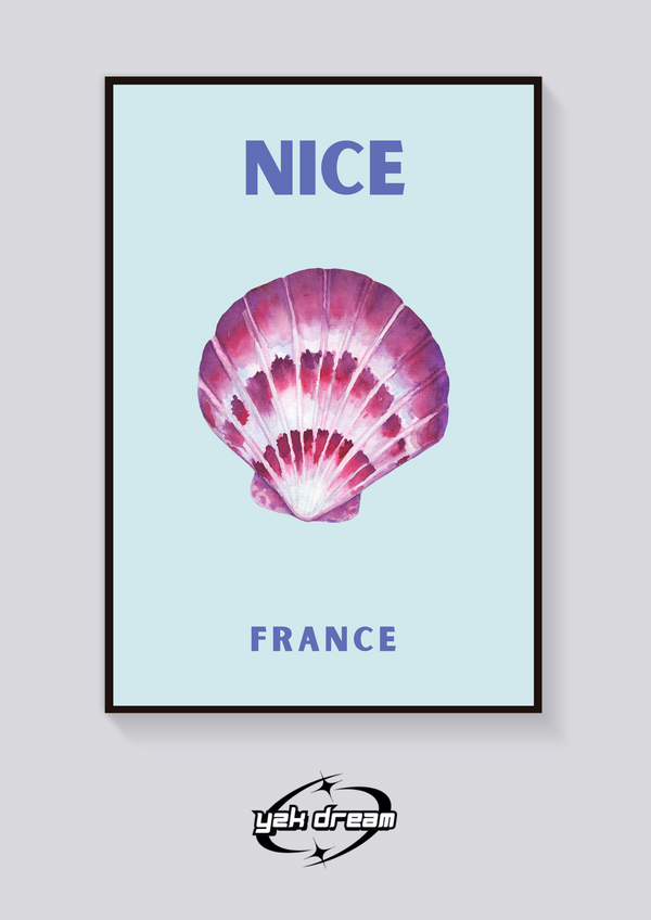 Preppy Nice France Seashell Poster