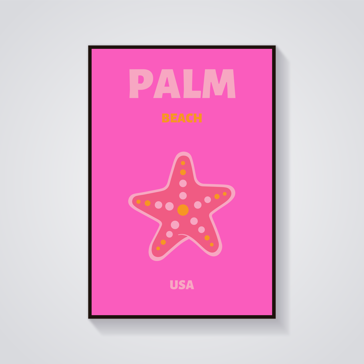 Preppy Palm Beach Starfish Poster — vista frontale