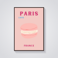 Preppy Paris Macaron Poster — vista frontale