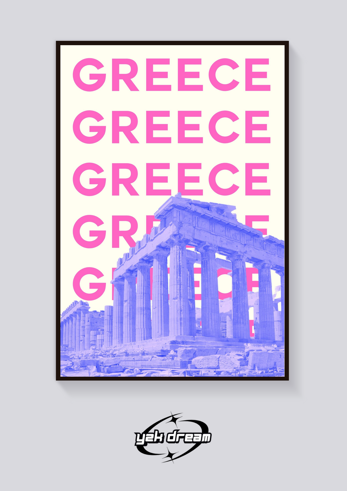 Preppy Parthenon Greece Retro Poster — vista posteriore