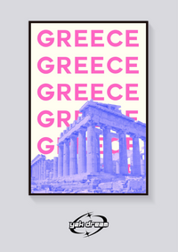 Preppy Parthenon Greece Retro Poster — vista posteriore