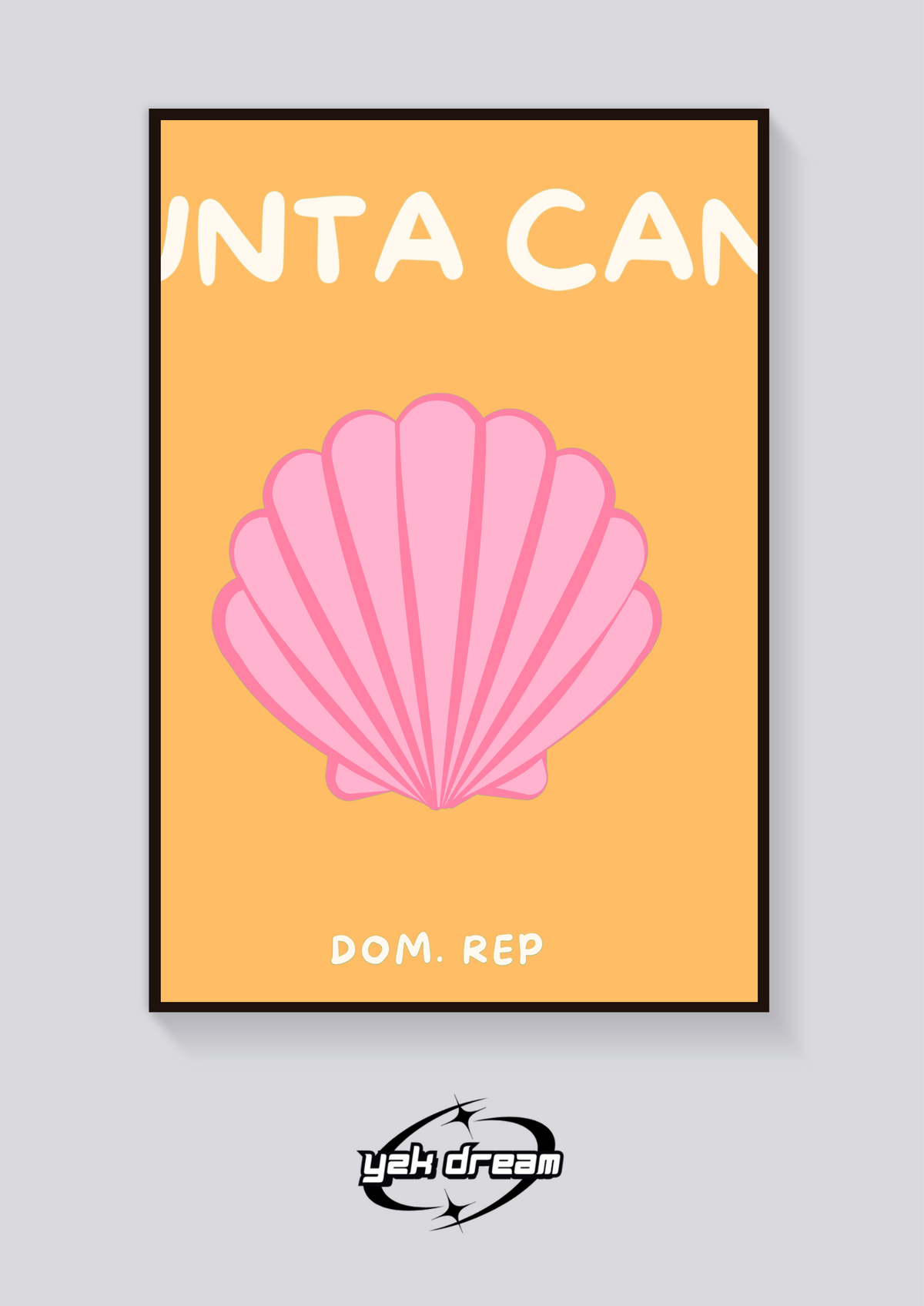 Preppy Punta Cana Seashell Poster — vista posteriore