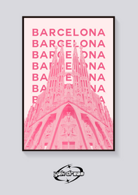 Preppy Sagrada Familia Barcelona Poster — vista posteriore