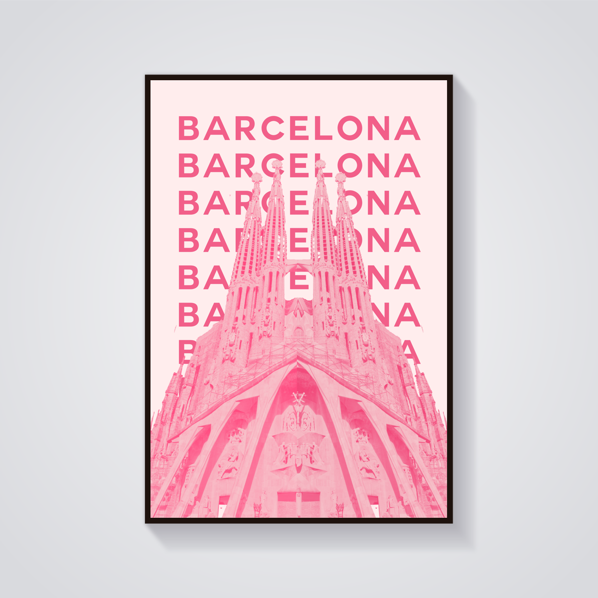 Preppy Sagrada Familia Barcelona Poster — vista frontale
