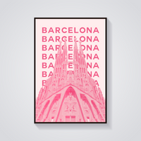 Preppy Sagrada Familia Barcelona Poster — vista frontale