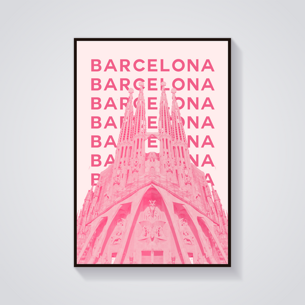 Preppy Sagrada Familia Barcelona Poster — vista frontale