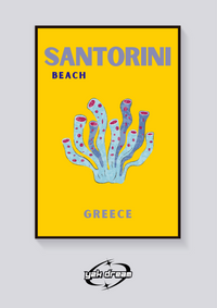 Preppy Santorini Coral Poster — vista posteriore