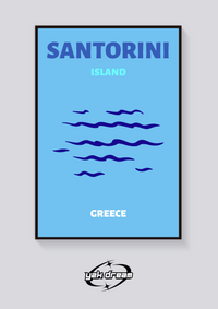 Preppy Santorini Island Waters Poster — vista posteriore
