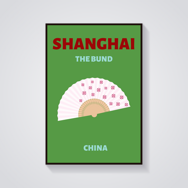 Preppy Shanghai Fan Poster — vista frontale