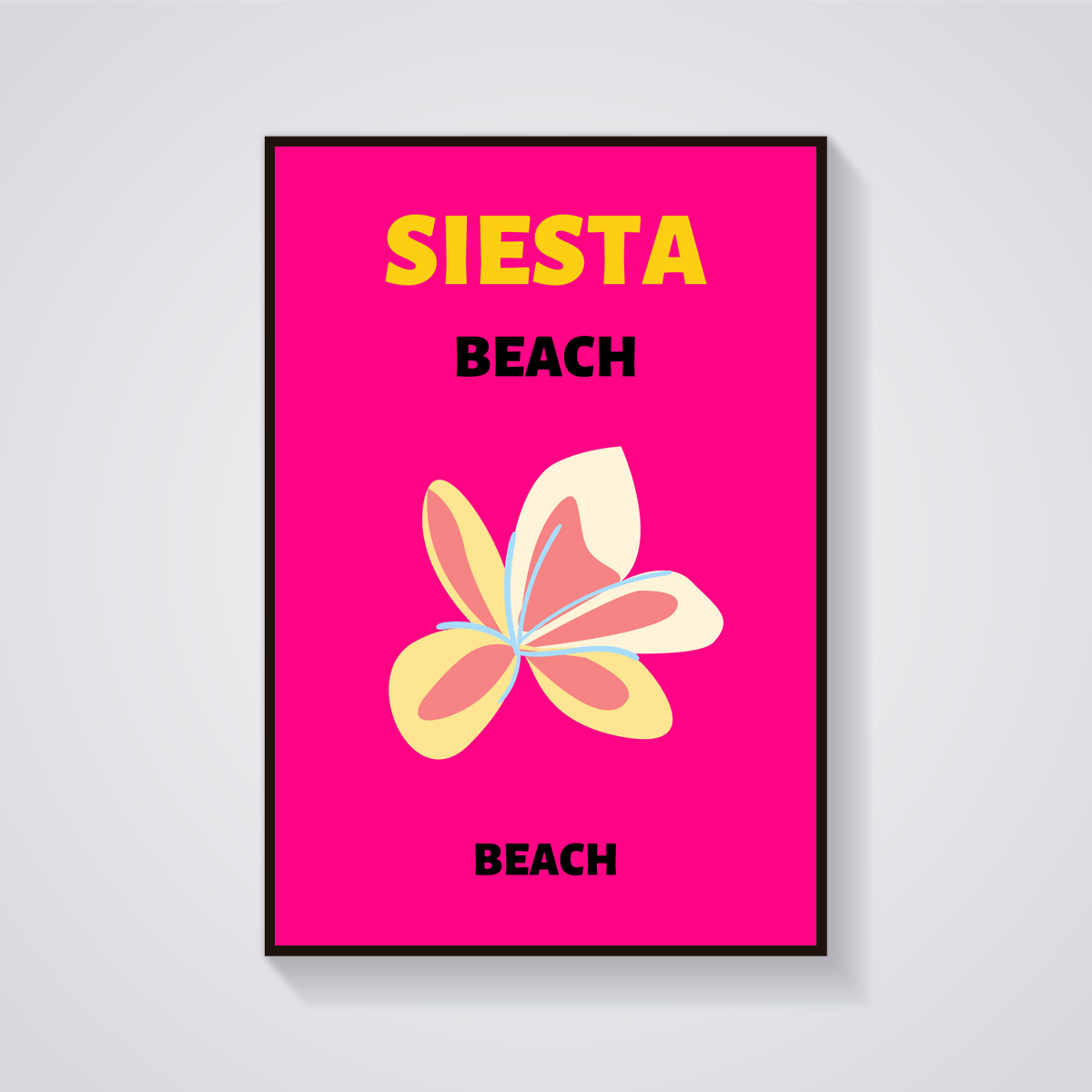 Preppy Siesta Beach Flower Poster — vista frontale