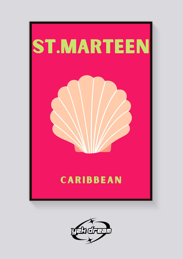 Preppy St. Maartin Seashell Poster