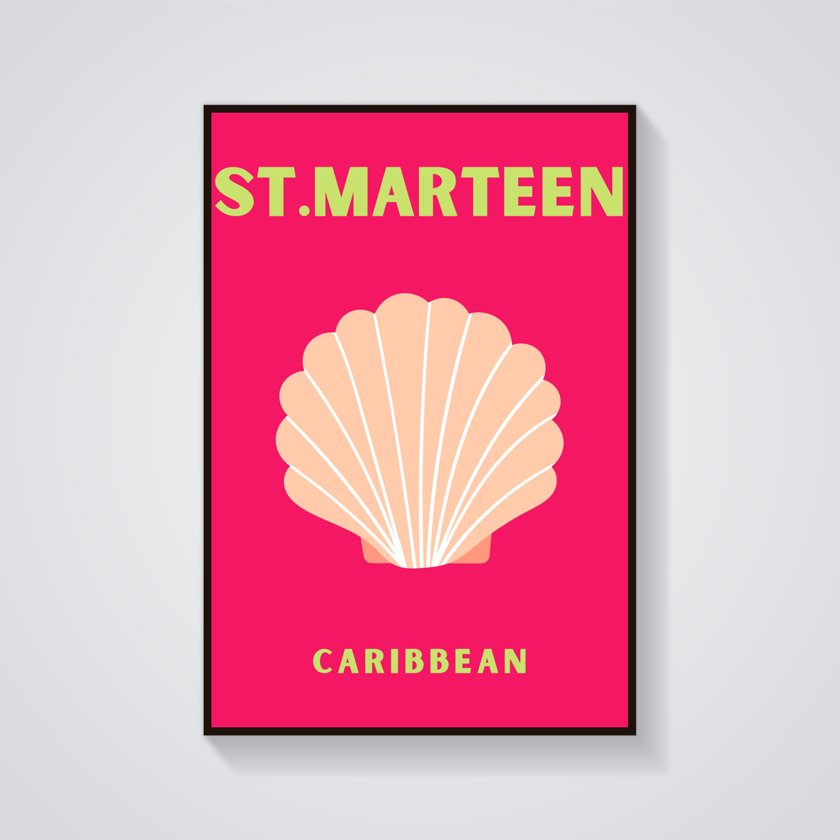 Preppy St. Maartin Seashell Poster — vista frontale