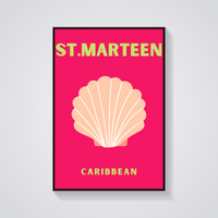 Preppy St. Maartin Seashell Poster — vista frontale