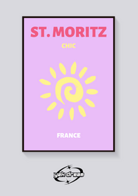 Preppy St. Moritz Chic Sun Poster — vista posteriore