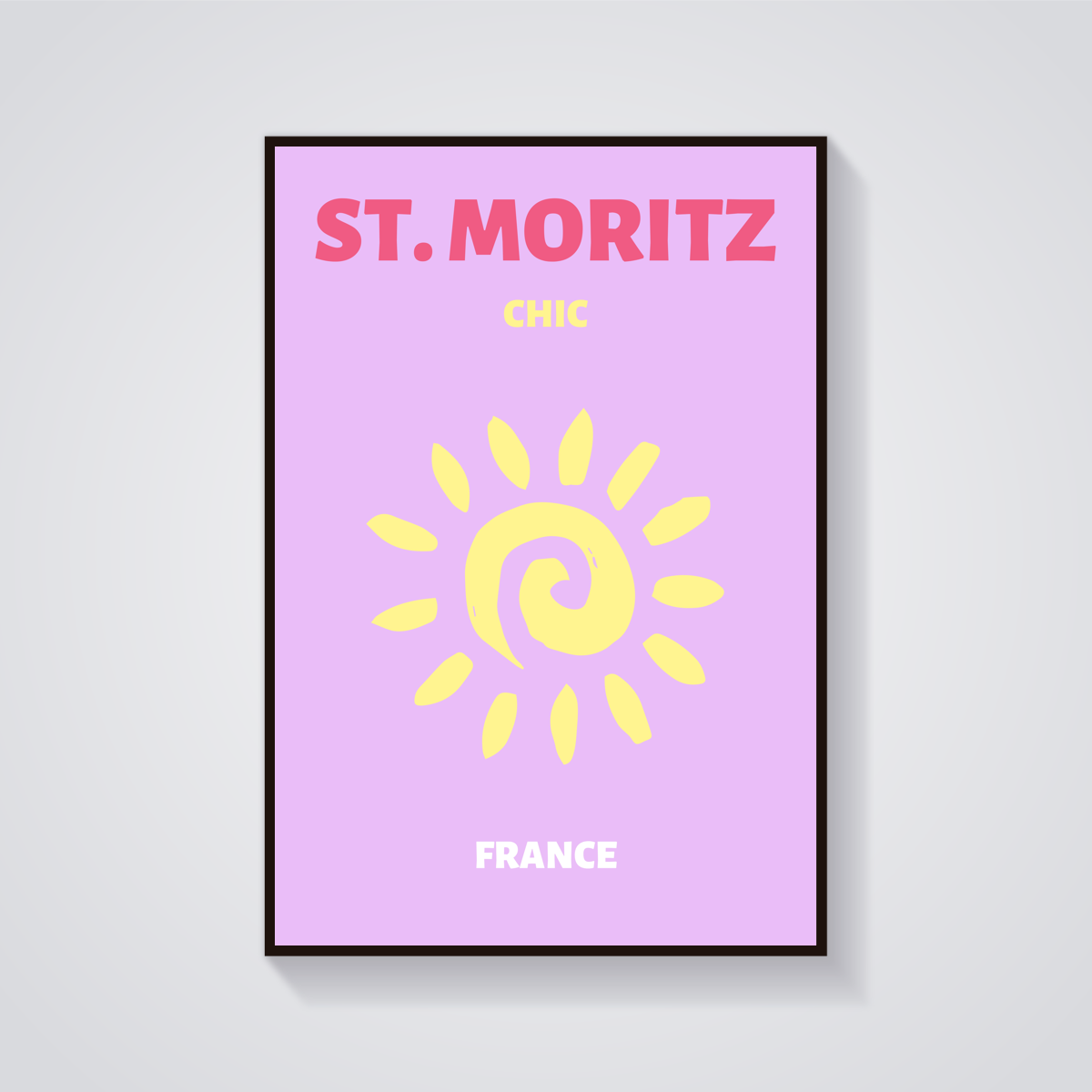 Preppy St. Moritz Chic Sun Poster — vista frontale