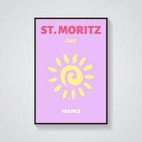 Preppy St. Moritz Chic Sun Poster — vista frontale