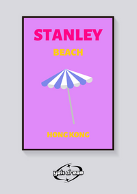 Preppy Stanley Beach Umbrella Poster — vista posteriore