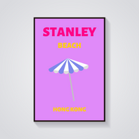 Preppy Stanley Beach Umbrella Poster — vista frontale