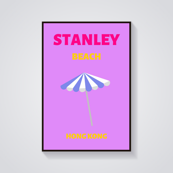 Preppy Stanley Beach Umbrella Poster — vista frontale