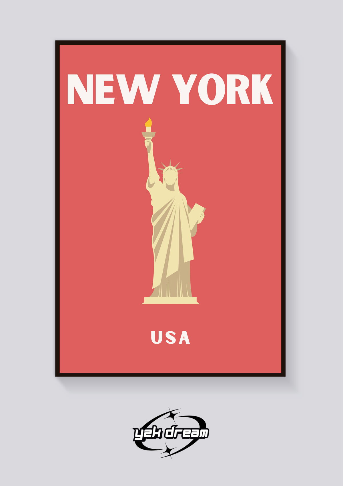 Preppy Statue of Liberty New York Poster — vista posteriore