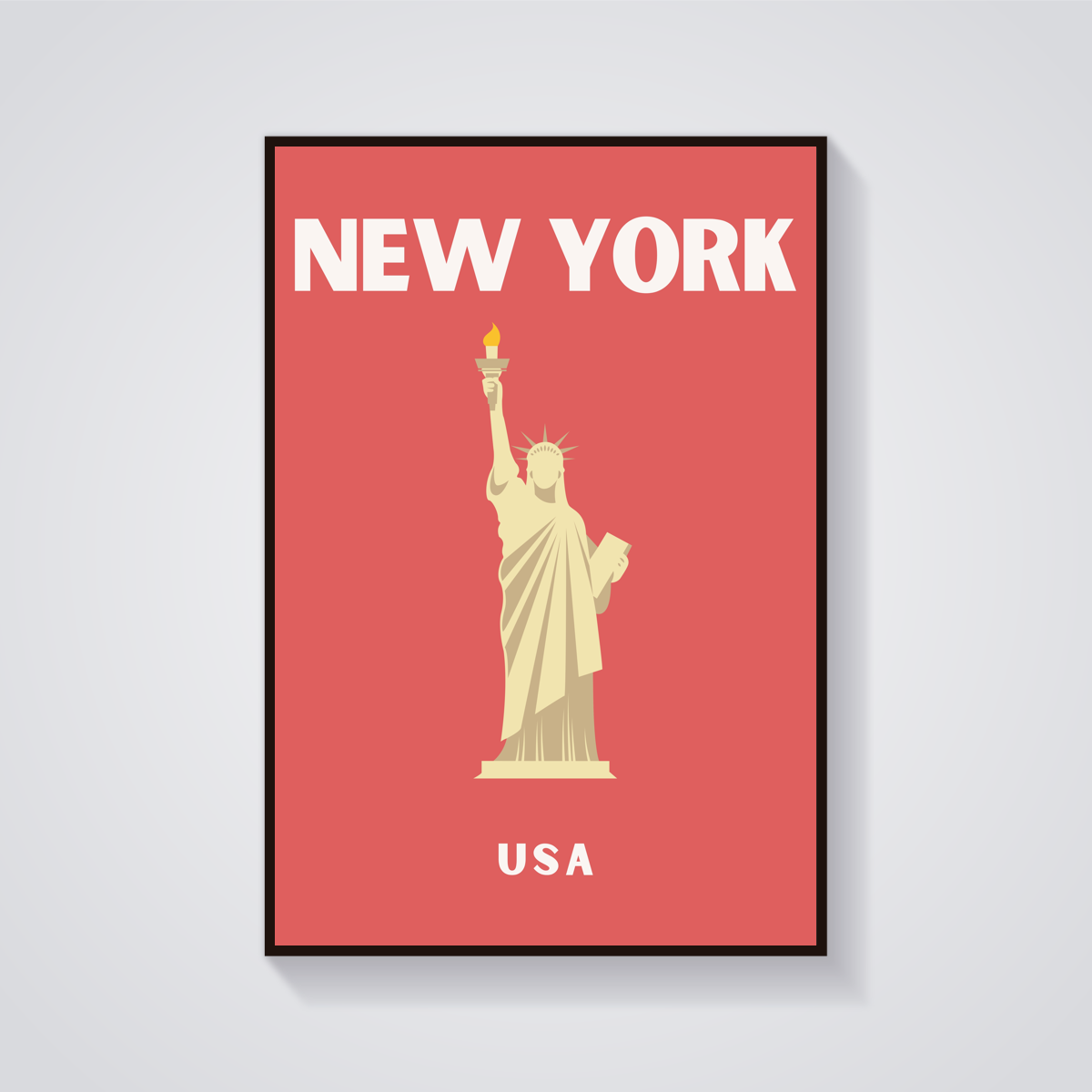 Preppy Statue of Liberty New York Poster — vista frontale