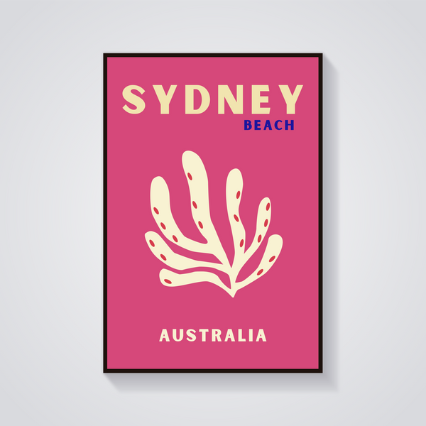 Preppy Sydney Beach Seaweed Poster — vista frontale