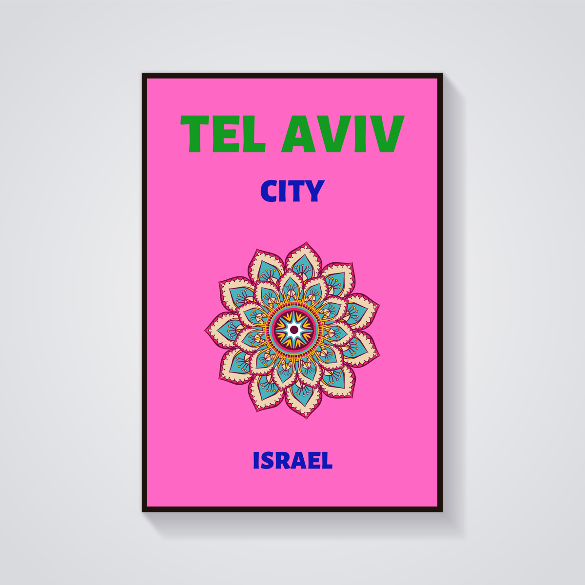 Preppy Tel Aviv Floral Poster — vista frontale