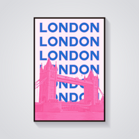 Preppy Tower Bridge London Poster — vista frontale