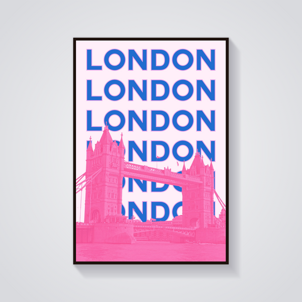 Preppy Tower Bridge London Poster — vista frontale