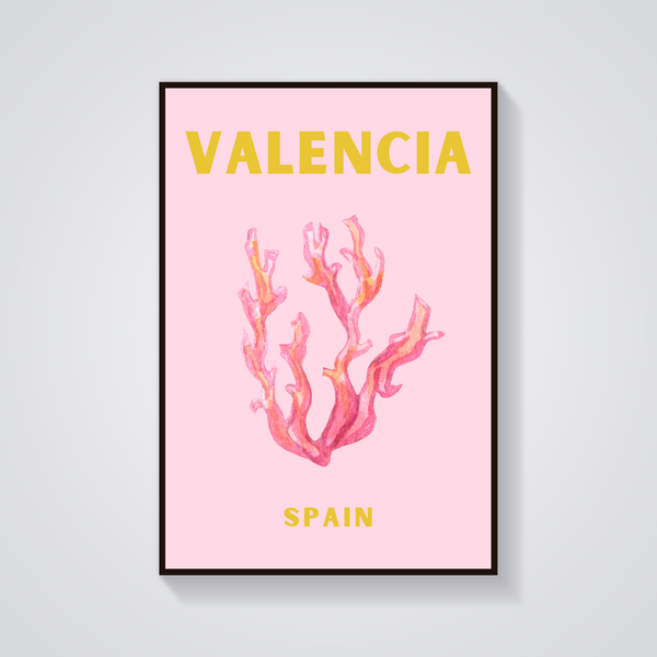 Preppy Valencia Coral Poster — vista frontale