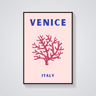 Preppy Venice Coral Poster