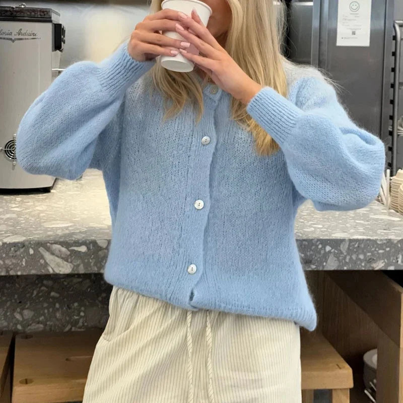 Preppy Y2K Womens Button Cardigan — dettaglio della stampa