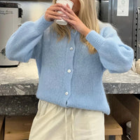 Preppy Y2K Womens Button Cardigan — dettaglio della stampa