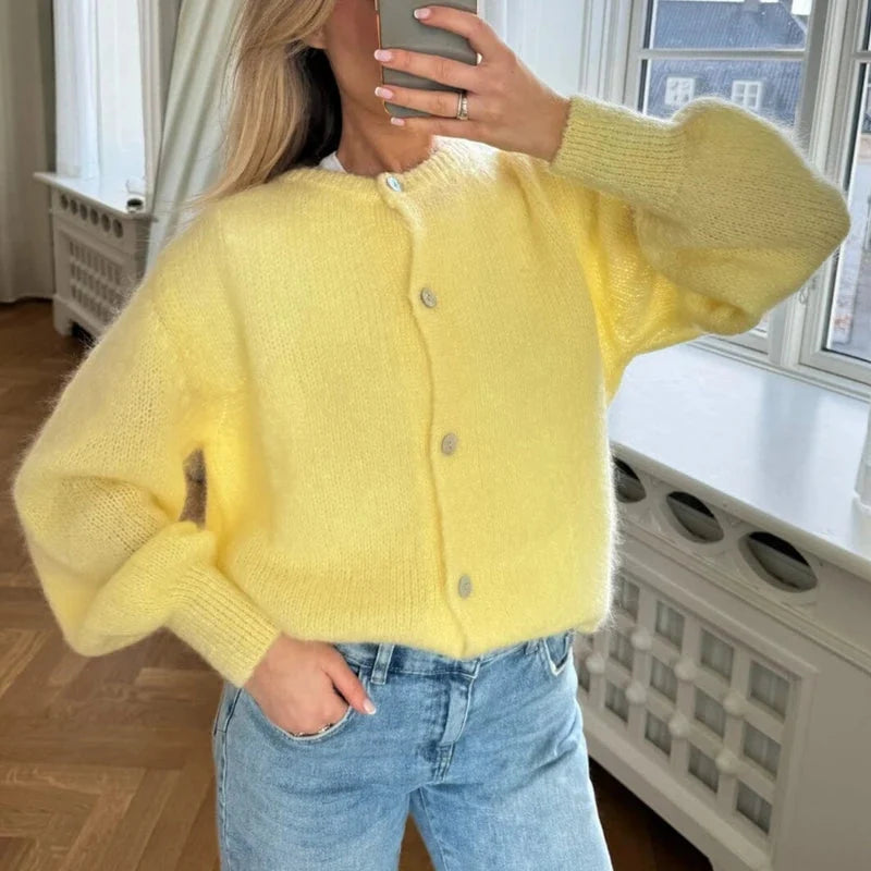 Preppy Y2K Womens Button Cardigan — dettaglio