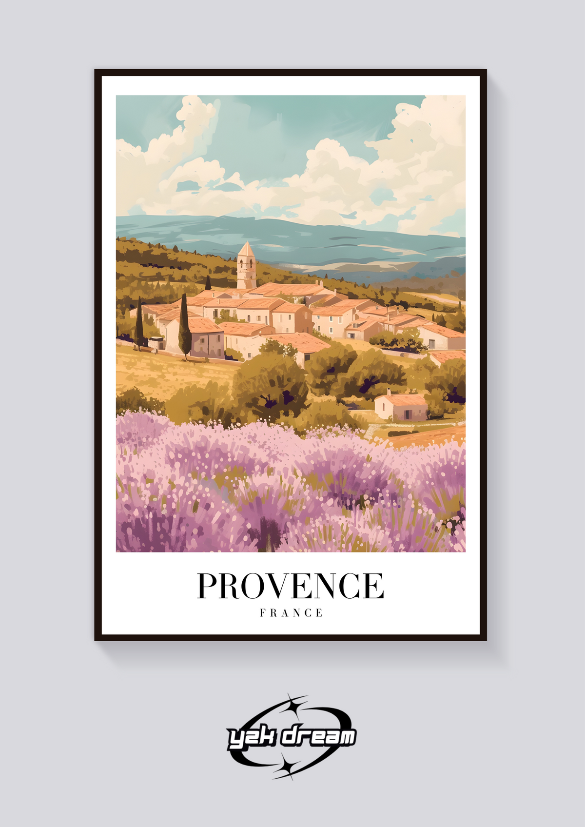 Provence Lavender Village Poster — vista posteriore