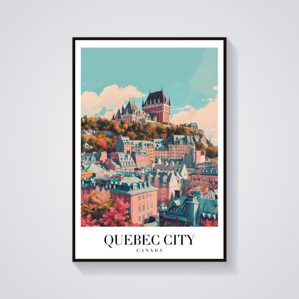 Quebec Chateau Vintage Poster — vista frontale