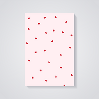 Red Hearts Pattern Poster — vista posteriore