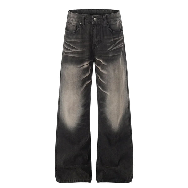 Retro Y2K Gradient Dyed Baggy Denim Jeans — vista frontale