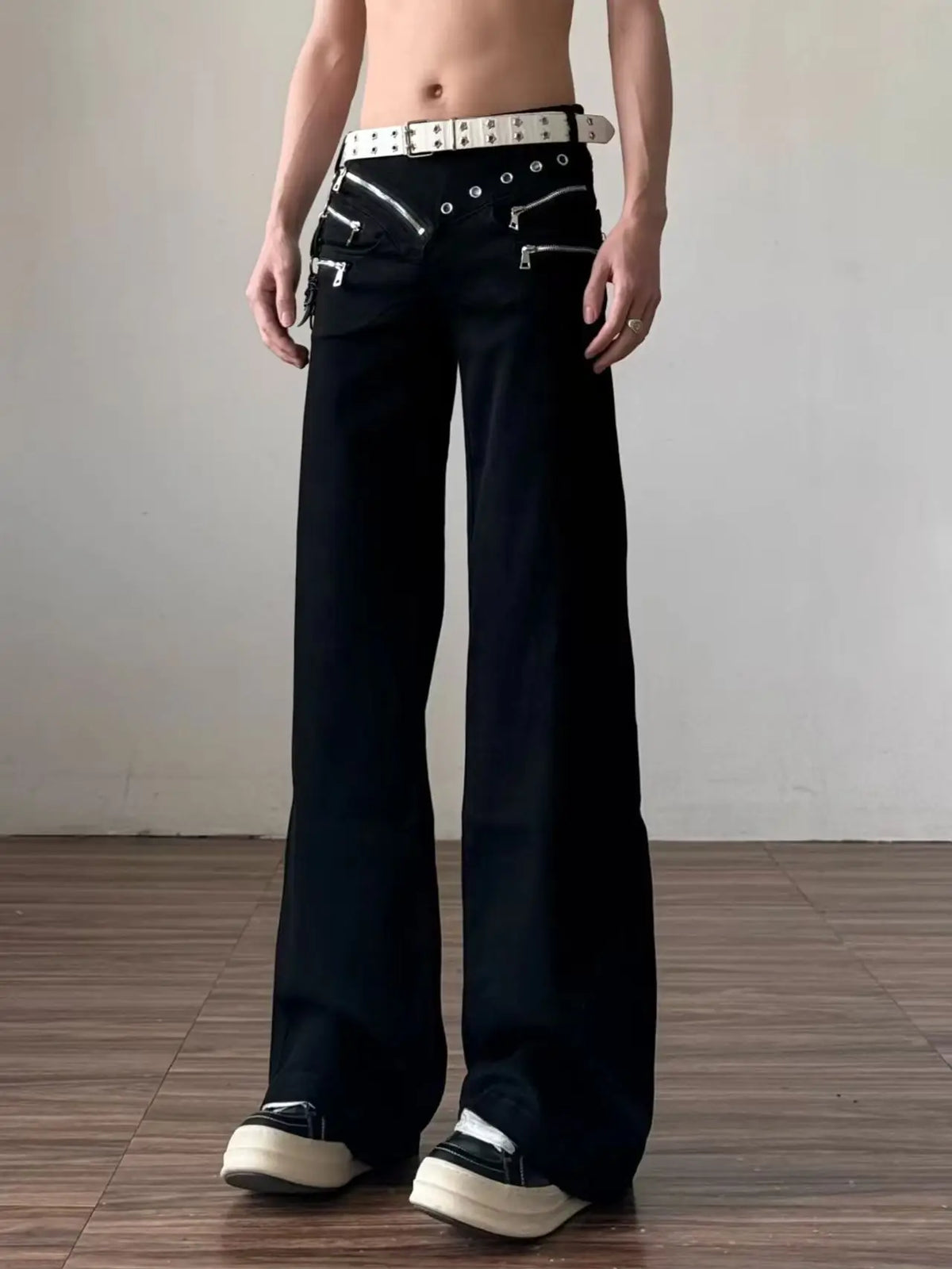 Retro Y2K High Waist Micro Flare Jeans — dettaglio
