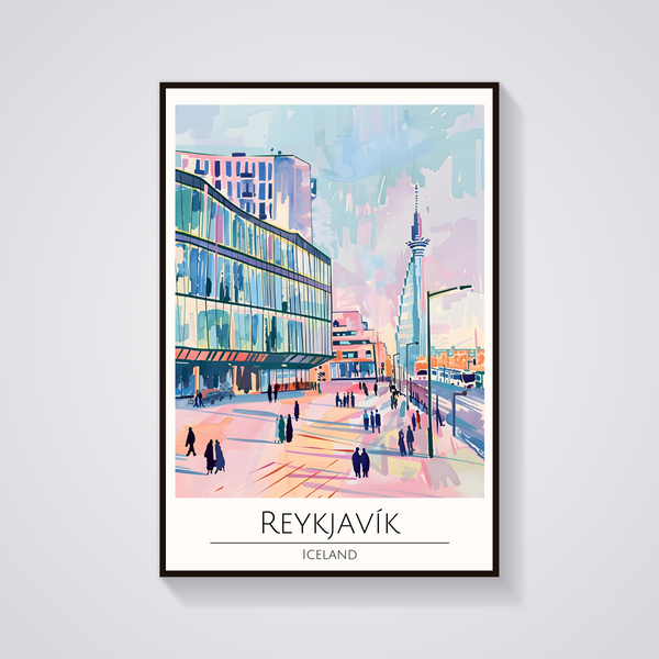 Reykjavik Cityscape Poster — vista frontale