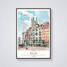 Riga Latvia Art Deco Poster