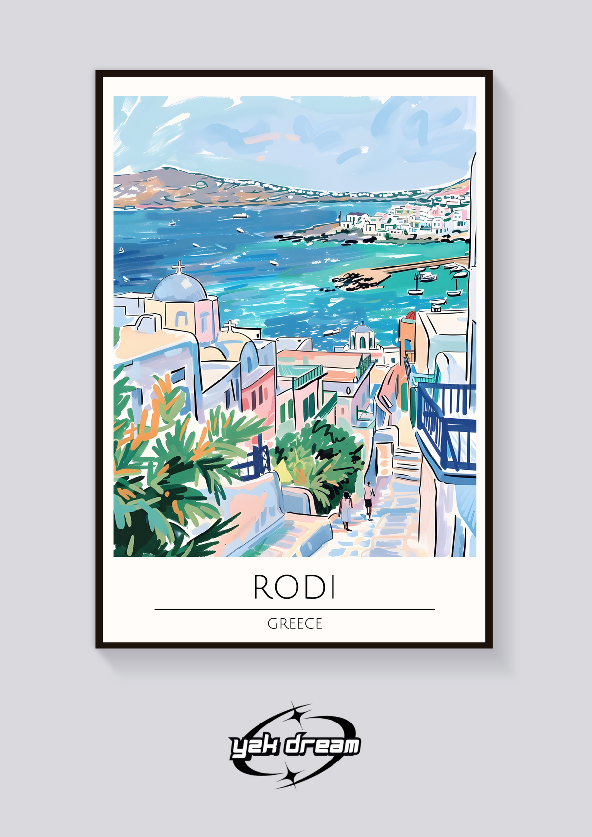 Rodi Greece Coastal Poster — vista posteriore