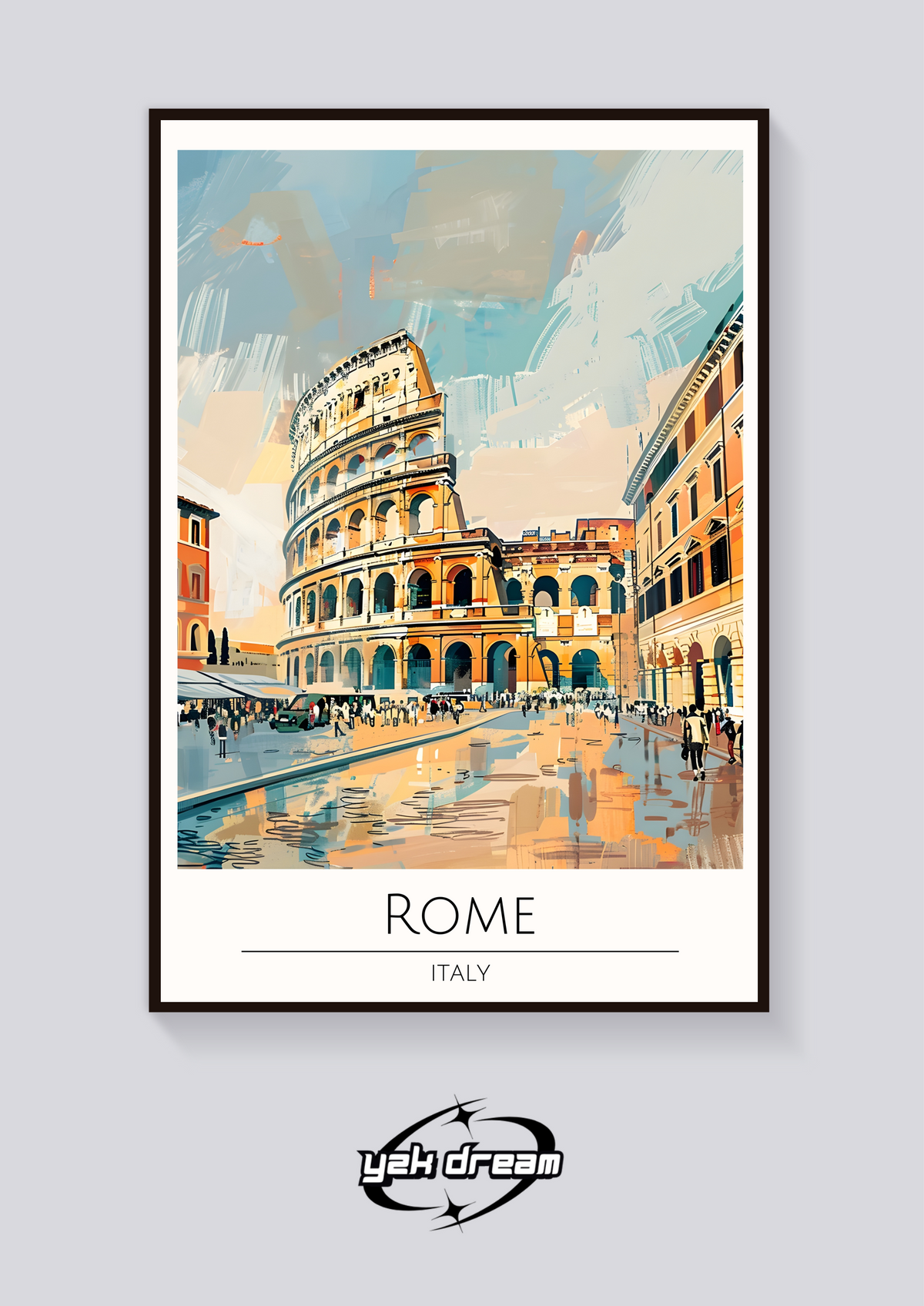 Rome Colosseum Art Deco Poster — vista posteriore