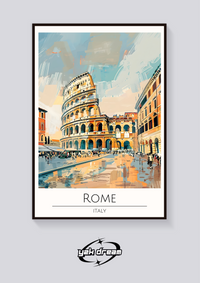 Rome Colosseum Art Deco Poster — vista posteriore