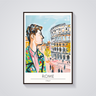 Rome Colosseum Man Poster