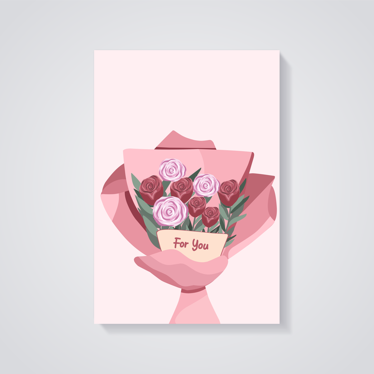Rose Bouquet 'For You' Poster — vista posteriore