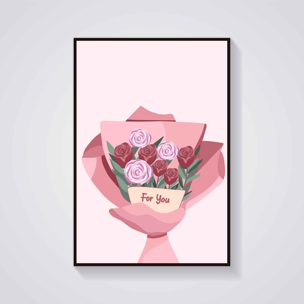 Rose Bouquet 'For You' Poster — vista frontale